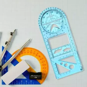Линейка для рисования, многофункциональная точная пластиковая измерительная линейка с четкой шкалой, канцелярские принадлежности белый/синий