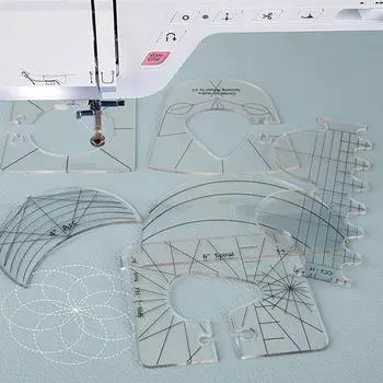 Линейка для швейной машины DIY, простая в эксплуатации, пластиковая, высокая точность, линейки для шаблонов для квилтинга в помещении прозрачный