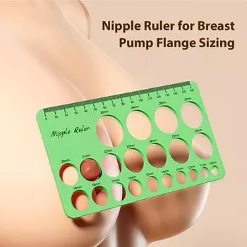 Линейка для сосков для молокоотсоса, инструмент для определения размера фланца, силиконовый инструмент для измерения сосков для молодых мам зелёный