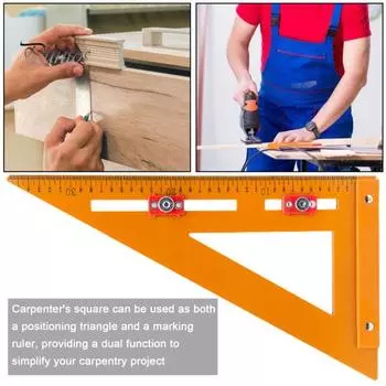 Линейка инженера-плотника Линейка позиционирования треугольника Маркировочная линейка 2-в-1 Деревообрабатывающий инструмент профессионального инженера для точных измерений Отверстие A