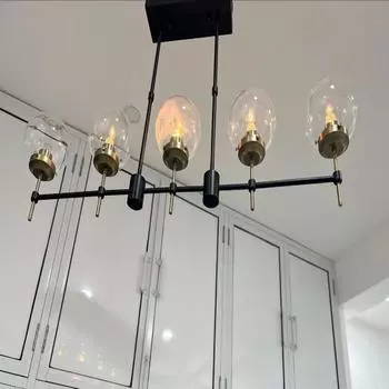 Линейная люстра середины века, светильник для гостиной, вестибюля и обеденного стола, домашний декор, стеклянные шарообразные линейные люстры