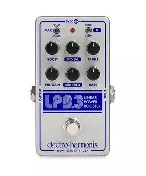 Линейный усилитель мощности педаль эквалайзера Electro-Harmonix LPB-3 и серебряный