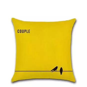 Linen 45x45cm Soft Square Pillow Case Love Series Sofa Waist Throw Cover Cushion D