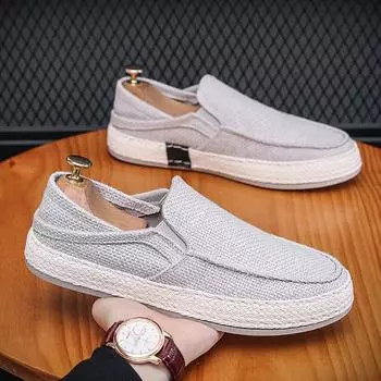 Linen cloth shoes men s old Beijing men s lazy one-pedal casual canvas shoes men can step on heel men s shoes in summer 39