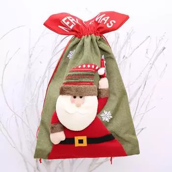 Linen Dimensional Three Christmas Gift Back Bag Fashion Multi Storage Functional