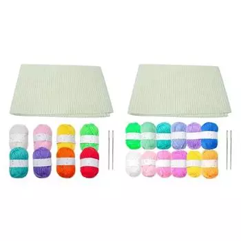 Льняная ткань для вышивки и набор игл с нитками для вышивания, ткань для вышивания X3UC