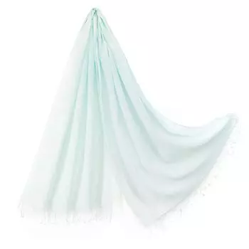Linen Large Stole in Gift Ice 70x200cm [Pashmina Collection] 100% Box, Blue,