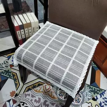 Linen Office Students with Straps Chair Cushion Rig light gray 40X40cm