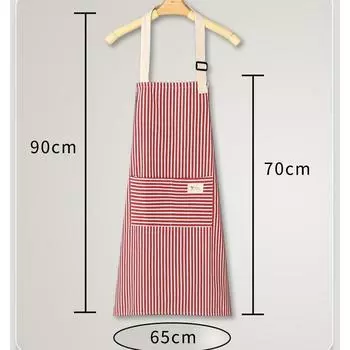 Linen Striped Apron Fashionable Waterproof and Oil-proof Striped Kitchen Apron For Cleaning Cooking Baking Apron New 90x65cm синий