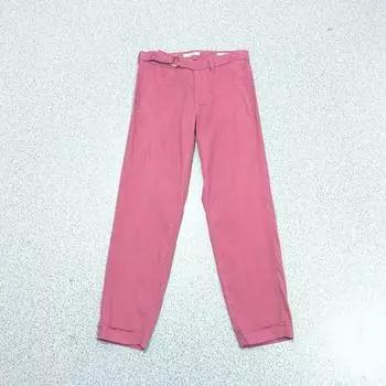 Linen + Tencel Summer Super Plaid Cool Pure Color Mid-High Waist Casual Pants Linen Pants Straight Simple Pants for Women Purple pink 26