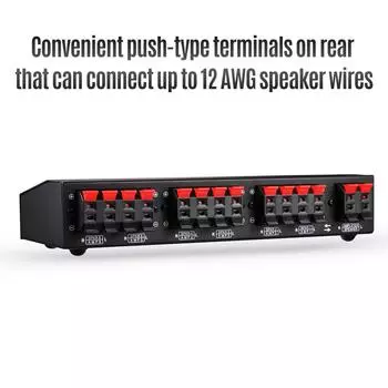 LINEPAUDIO Professional, 6 пар, селектор динамиков с одним источником, двунаправленное стереосоединение чёрный