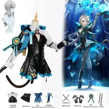 Линетт косплей парик полный комплект костюм фокусник помощник карнавальная форма одежда Хэллоуин женское платье XS