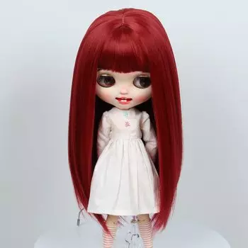 Linfairy дюймовая кукла длинный парик прямые длинные волосы 9-10 (красный) красный