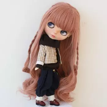 Linfairy дюймовый кукольный длинный парик локон 69 9-10 (Тёмный лосось)