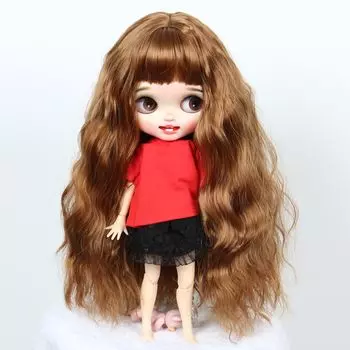 Linfairy inch Doll Длинный парик Длинные вьющиеся волосы 9-10 (коричневый)