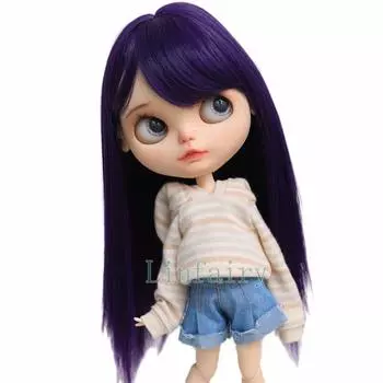Linfairy inch Doll Длинный парик Длинные волосы 9-10 (фиолетовый)