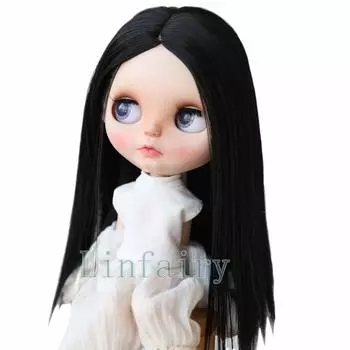 Linfairy inch Doll Длинный парик Длинные волосы 9-10 (Центр черный)
