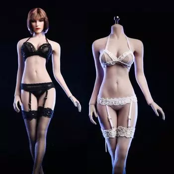 Lingerie 16 Lace Bra Garter Stockings Set For 12 Phicen Female Figure Toy