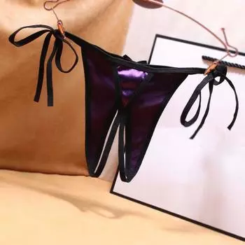 Lingerie Low Waist Thin Belt Open Crotch Bandage T-Pants Underwear Sex Thongs Women Panties