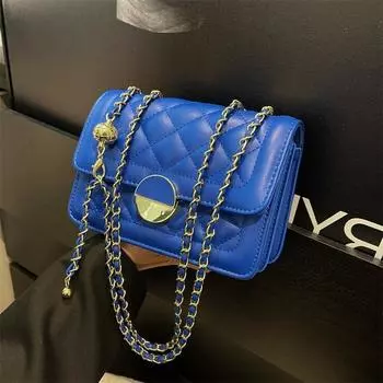 Lingge Темпераментная дорожная сумка-цепочка женская сумка 2022 Лето Новая модная корейская версия Сумка через плечо на одно плечо в западном стиле Маленькая квадратная сумка