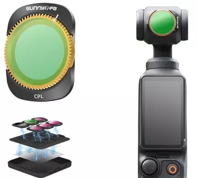 LINGHUANG OSMO POCKET 3 Фильтр Магнитный CPL Фильтр Карман 3 Защита линз Улучшение контрастности Поляризационный фильтр Водоотталкивающий Устойчив к пятнам