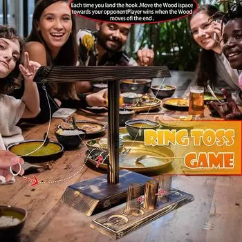 linglong H ручная работа деревянный крючок и петля интерактивная игра с напитком для детей и взрослых коричневый