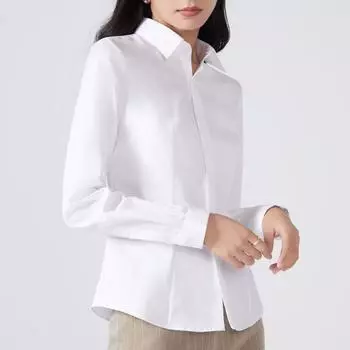 Lingmei Oufan Slim-Fit Cotton Anti-Wrinkle Business White Shirt White 36/L