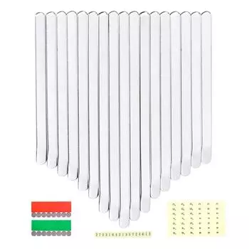 LINGTING 17 клавиш Kalimba, сменный комплект клавиш для большого пальца, марганцевая сталь с наклейками для 17 клавиш серебряный