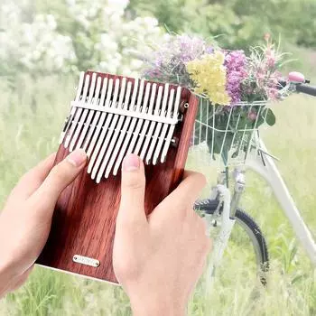 LINGTING K17A 17-клавишное портативное пианино для большого пальца Kalimba Mbira Sanza Padauk Matetial с сумкой для хранения бордовый