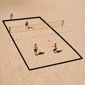 Линии для пляжного волейбола 26,3 x 52,6 для песка, ограничительные линии шириной 2,5 дюйма чёрный