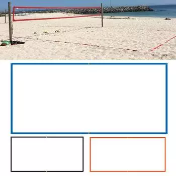 Линии для пляжного волейбола 26,3 x 52,6 для песка, ограничительные линии шириной 2,5 дюйма чёрный