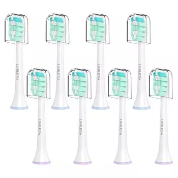 LINILEEA Evolution Electric Toothbrush Replacement Brush Compatible with Philips Sonicare Toothbrush Head Sonic Care Diamond Clean 8 Pieces Regular