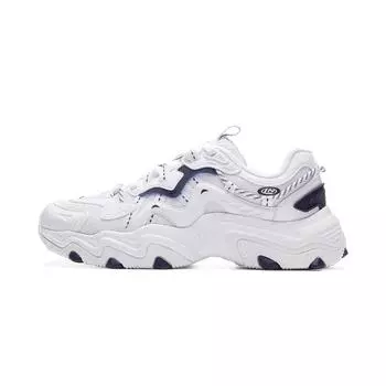 LiNing Cat Paw Lite 2 Удобная модная амортизирующая повседневная обувь с увеличенной высотой и низким верхом Мужская повседневная обувь белого цвета AGCU449-5 40