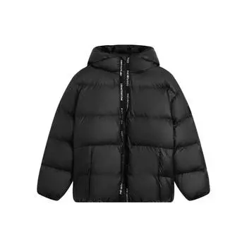 LiNing Cf Suo Series, однотонный свободный пуховик на шнурке, верхняя одежда унисекс, черный AYMS339-2 XXL