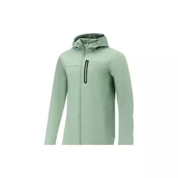 LiNing Fitness Series однотонная утепленная спортивная куртка с капюшоном для мужчин, куртки цвета нефрита AFDT631-3 M