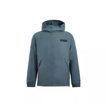 LiNing Fitness Series однотонное водонепроницаемое длинное спортивное пальто с капюшоном, мужские пальто цвета лайма и синего AFDT929-2 L