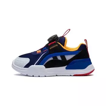 LiNing Kids Rebound Нескользящие износостойкие дышащие спортивные повседневные туфли Детские туфли Синие Белые Черные YKNT004-3 25
