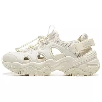 LiNing Классическая Мода Липучка Универсальные Ретро Толстая Подошва Увеличивающие Рост Нескользящие Износостойкие Дышащие Ботинки для Ручья Женская Обувь AGUV020-1 35