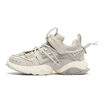 LiNing Pangu модные удобные нескользящие амортизирующие дышащие повседневные кроссовки для бега детские кроссовки овсяно-серые YKCR112-5 39