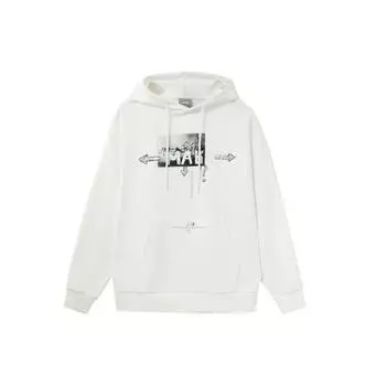 LiNing Пуловер с тематическим принтом CF Топы унисекс Off-White AWDRD66-1 M