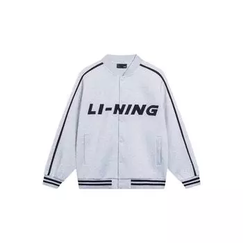 LiNing Sport Fashion Series American Retro Color-Block Logo Baseball воротник однобортный пиджак унисекс куртка серый AWDT545-4 XXL
