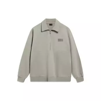 LiNing Sports Fashion Series однотонный пуловер с буквенным логотипом и вышитым логотипом, толстовка с длинными рукавами, топы унисекс, гранатово-желтый AWDT589-4 L