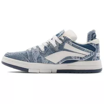 LiNing We Wo Pro нескользящие износостойкие легкие низкие кроссовки для скейтбординга мужские кроссовки джинсово-синие AECR051-2 40