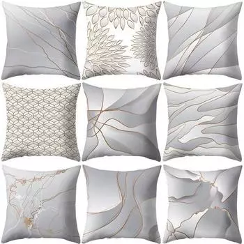 Линия листьев в клетку с принтом, наволочка, чехол для подушки, домашний автомобиль, диван, декор