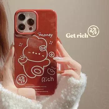 Линия ракушки кролика для Iphone 13 14 Pro Max 11 12 Promax Plus силиконовый мягкий мультяшный милый защитный чехол Rich 2023 чехол для телефона Conque for iphone xr