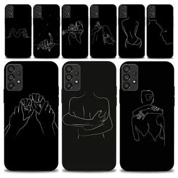 Линия сексуальный чехол для телефона для пары для Samsung Galaxy S22 S23 Ultra S21 S20 FE Plus Note 20 Мягкая обложка Samsungs305G