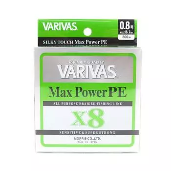 Линия Varivas PE Max Power X8 Lime Green 200 м PE 0,8 Макс. 16,7 фунта (0367)