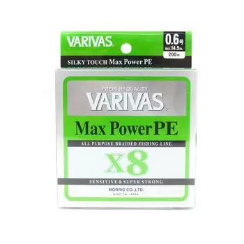 Линия Varivas PE Max Power X8 Lime Green 200 м PE 0,6 Макс. 14,5 фунтов (0350)