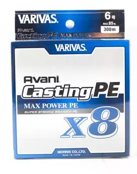 Линия Varivas PE New Avani Max Power Casting X8 300 м PE 6 85 фунтов (8616) белый
