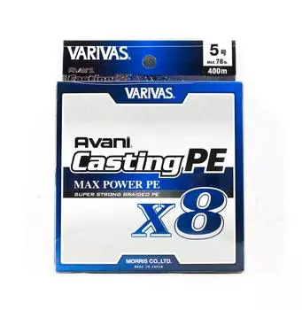 Линия Varivas PE New Avani Max Power Casting X8 400 м PE 5 78 фунтов (8654) белый